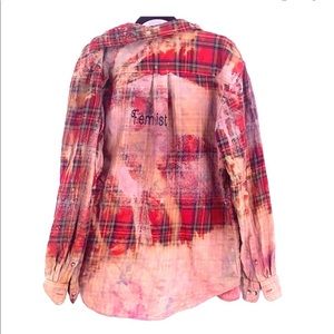 Vintage flannel feminist female plaid size medium